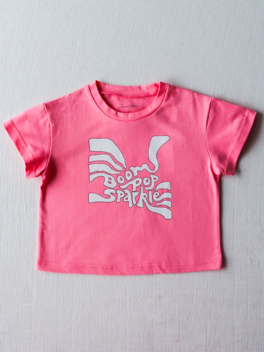 Graphic Tee - Boom Pop Sparkle in White