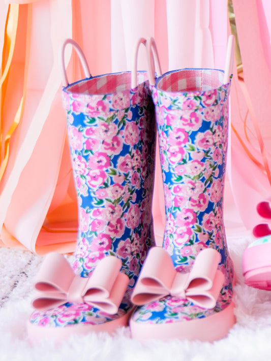 Cheery Rain Boots - Joyful Poppies