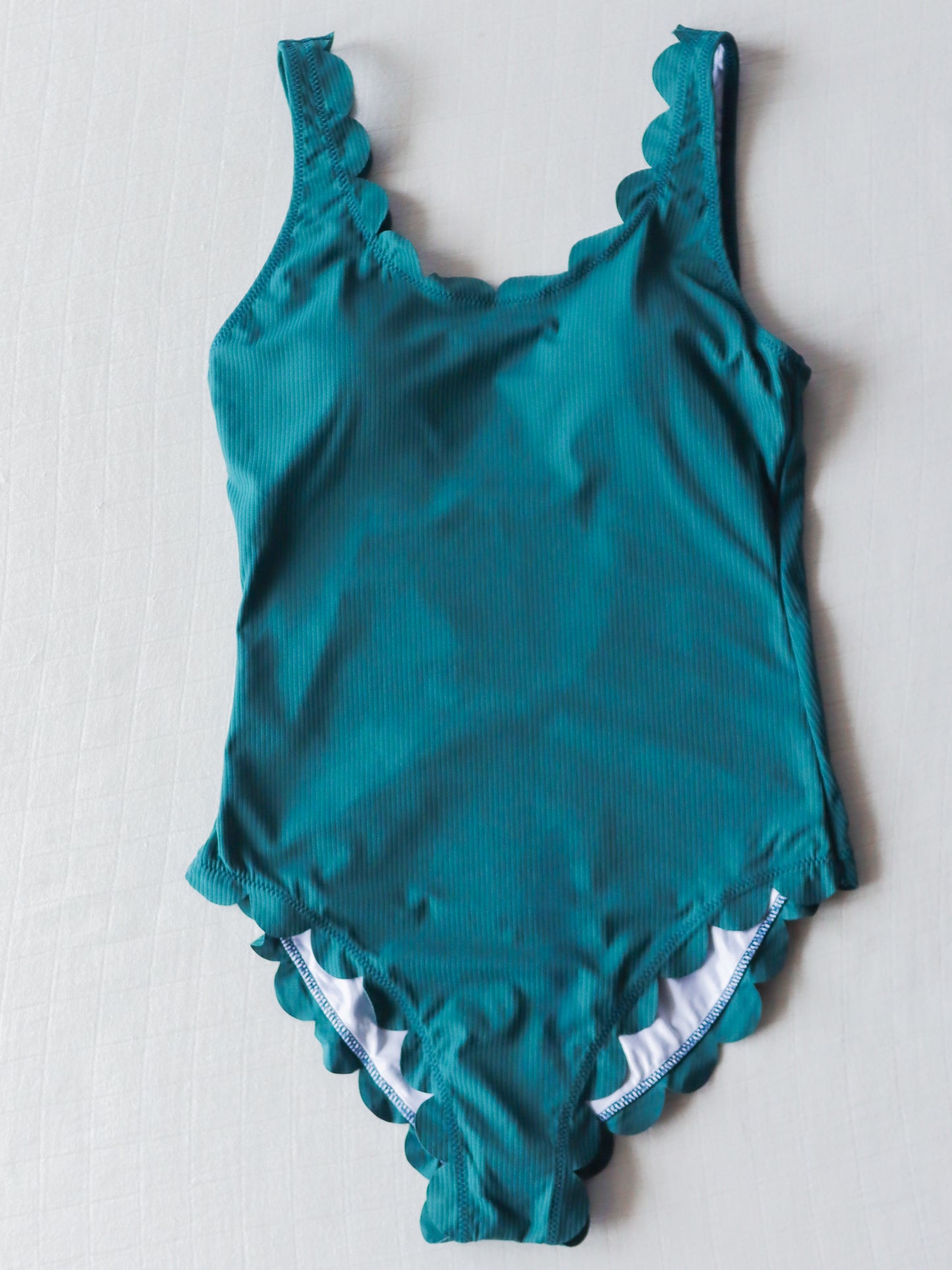 Women's Scalloped One Piece - Sage Gray