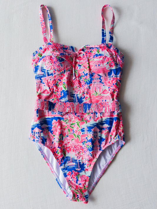 Women's Belted One Piece - Floral Paradise