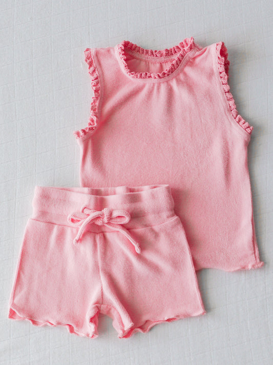 Luxe Tank Set - Little Bow Pink