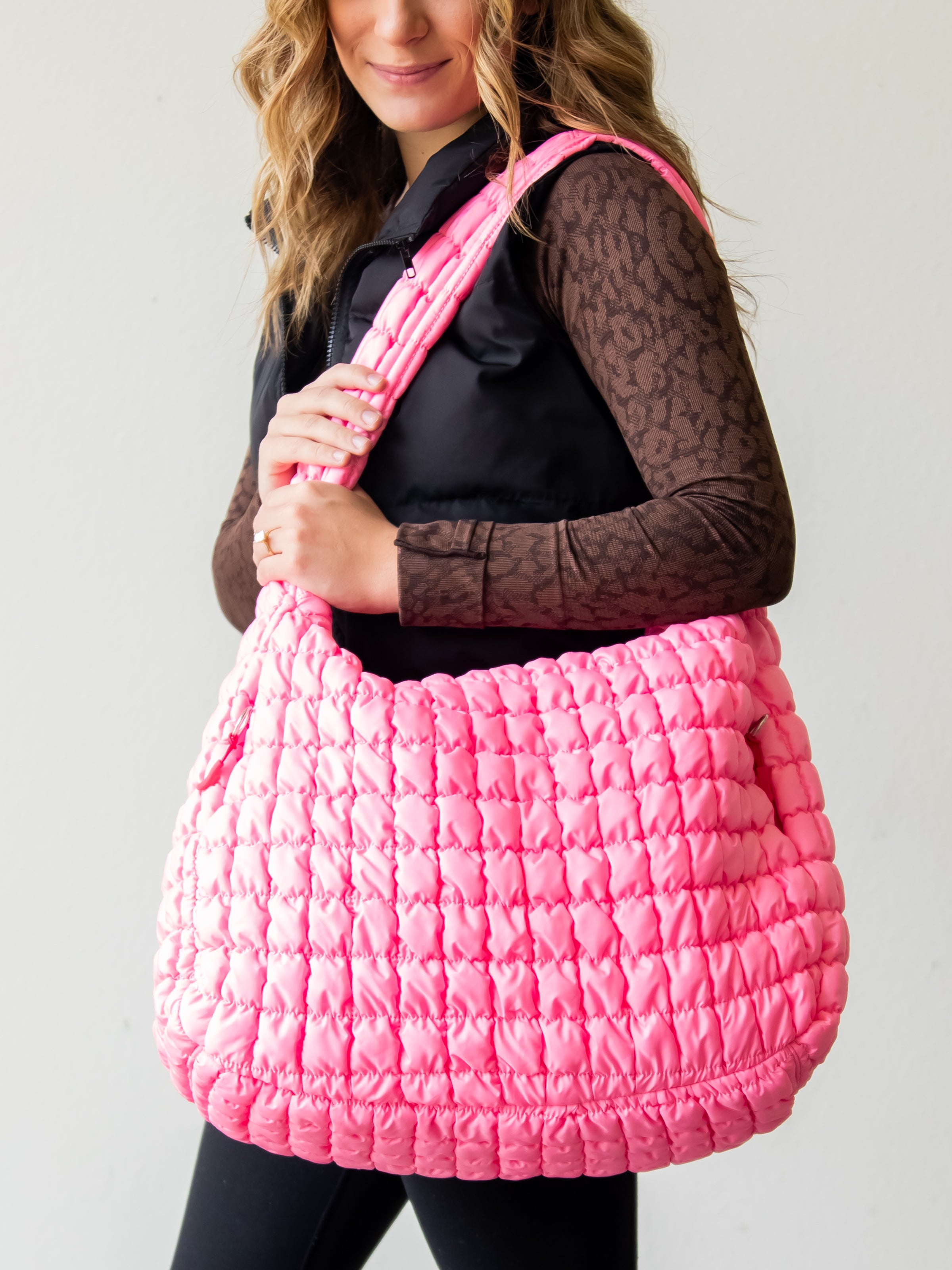 Puffer Tote - Perfectly Pink - SweetHoney Clothing