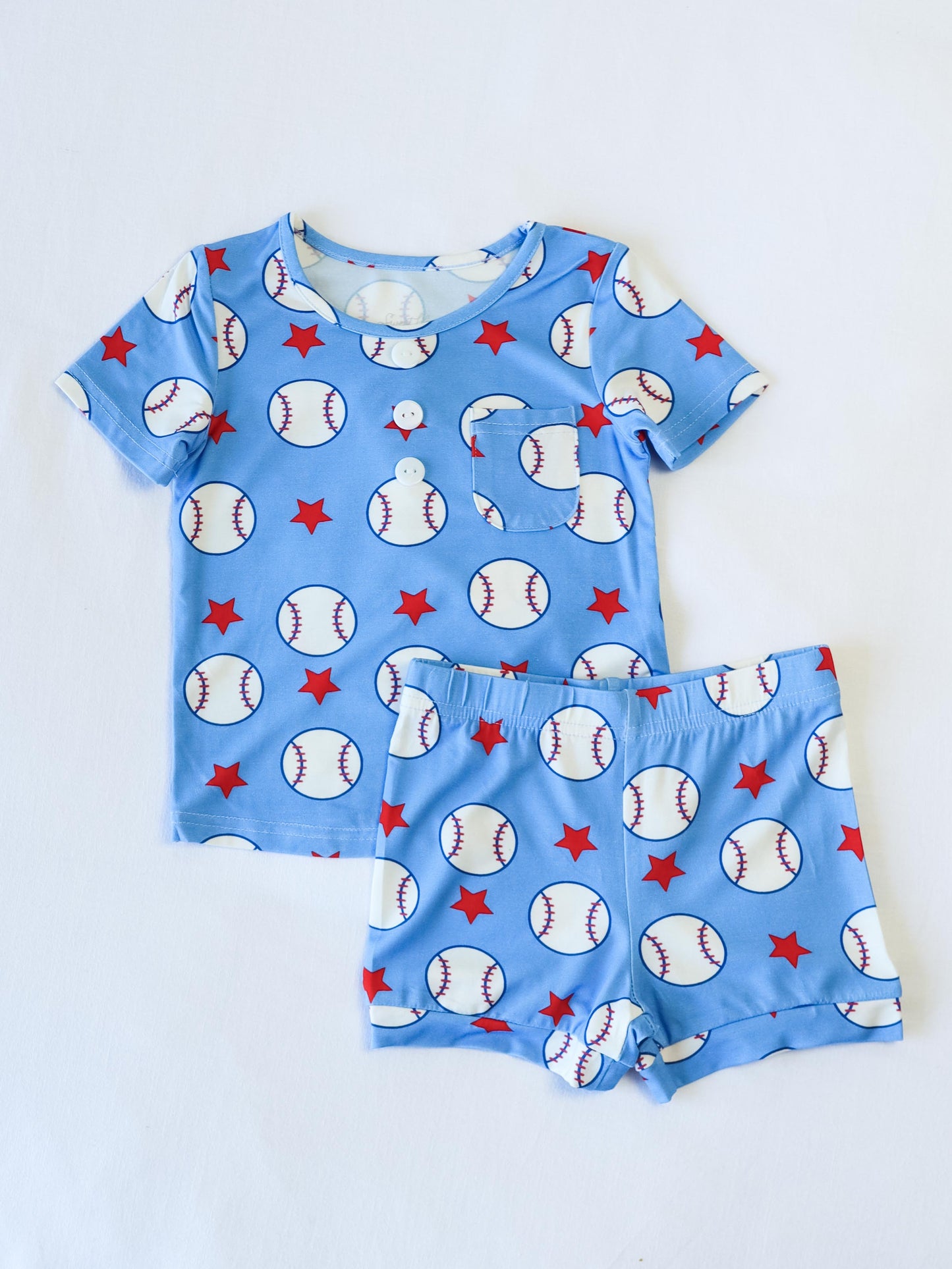 Cloud Fitted Short Set Pajamas - Allstar Baseball
