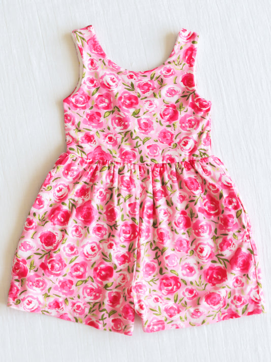 Short Leggy Romper - Covered in Roses