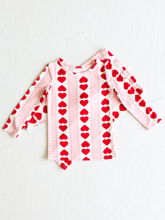 Cloud Fitted Pajamas - Blushing Mirrored Hearts