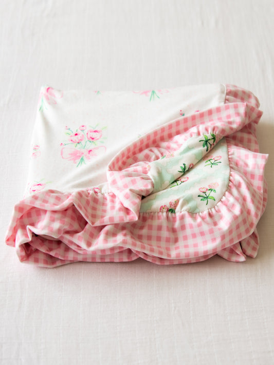Dreamer Ruffled Blanket - Sweetheart Bouquet