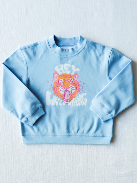Warm Knit Sweatshirt - Wild Thing Light Blue