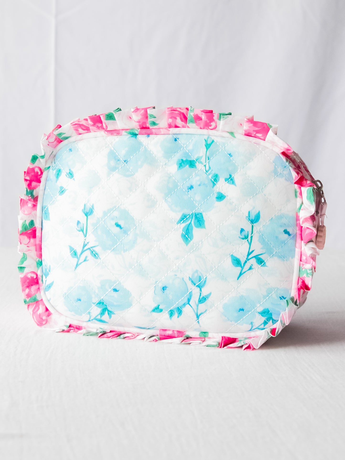 Ruffled Cosmetic Bag - Velvet Roses