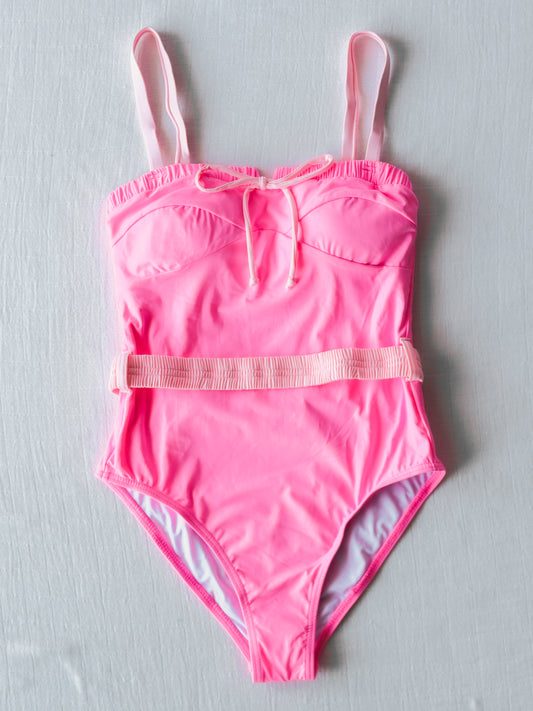 Women's Belted One Piece - Strawberry Taffy