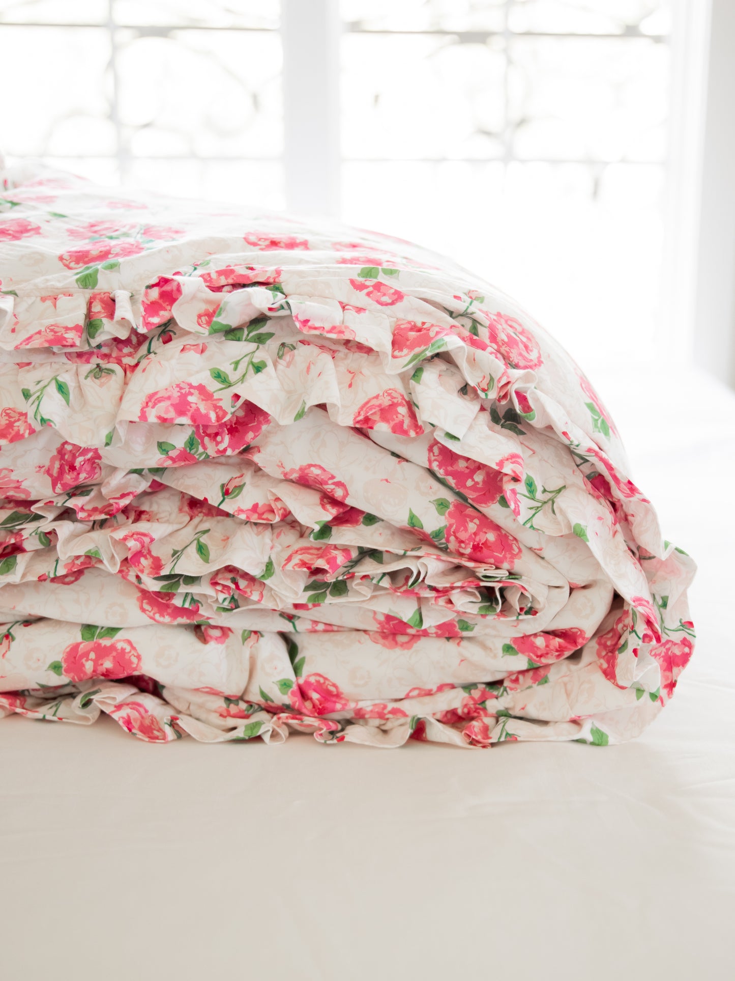 Duvet Cover + Sham(s) - Raspberry Roses