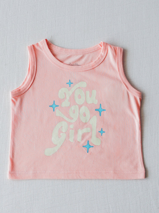 Graphic Tank - Go Girl Light Pink