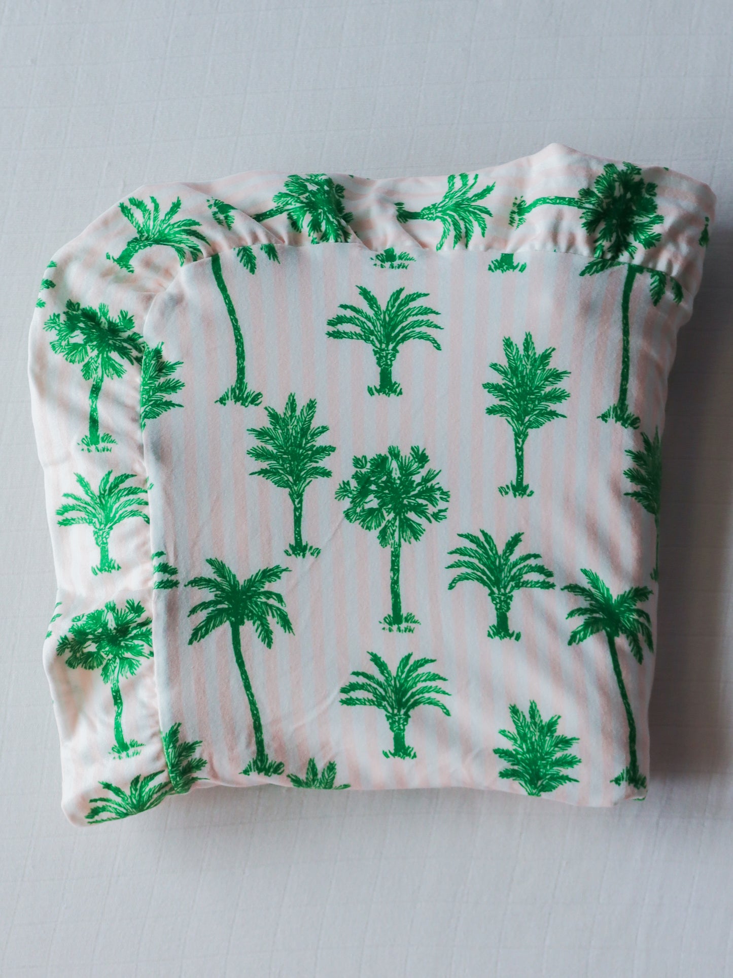 Dreamer Ruffled Blanket - Palm Tree Stripes