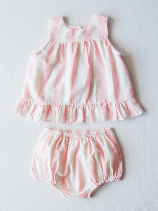 Vintage Playsuit - Strawberry Stripe