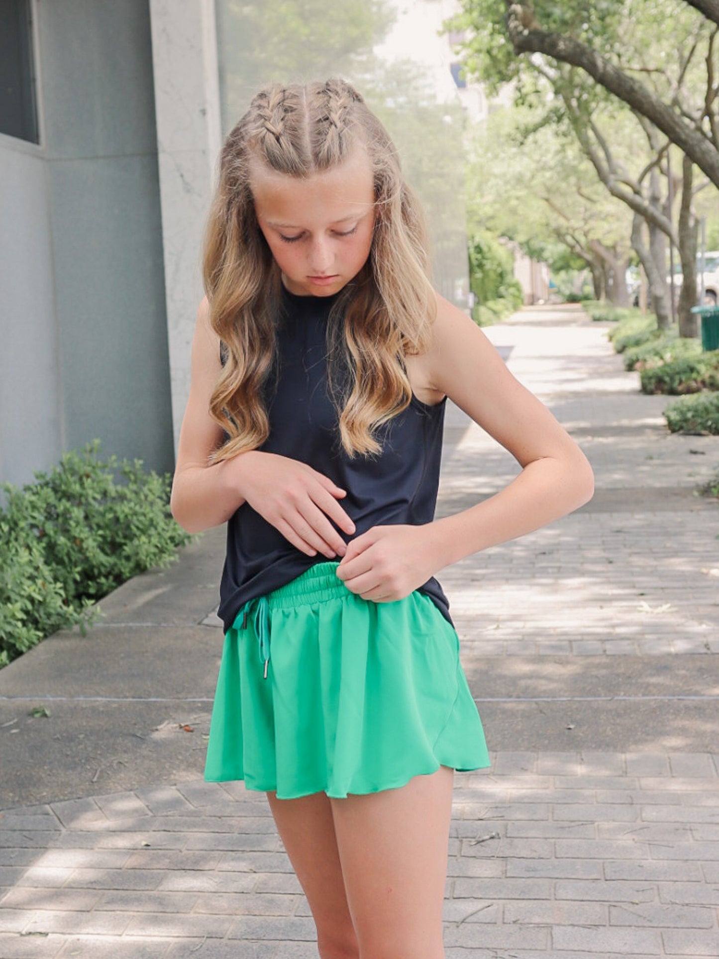 Pleated Tank Top - Black