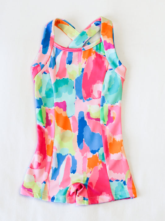 Strappy Leotard - Rainbow Splash
