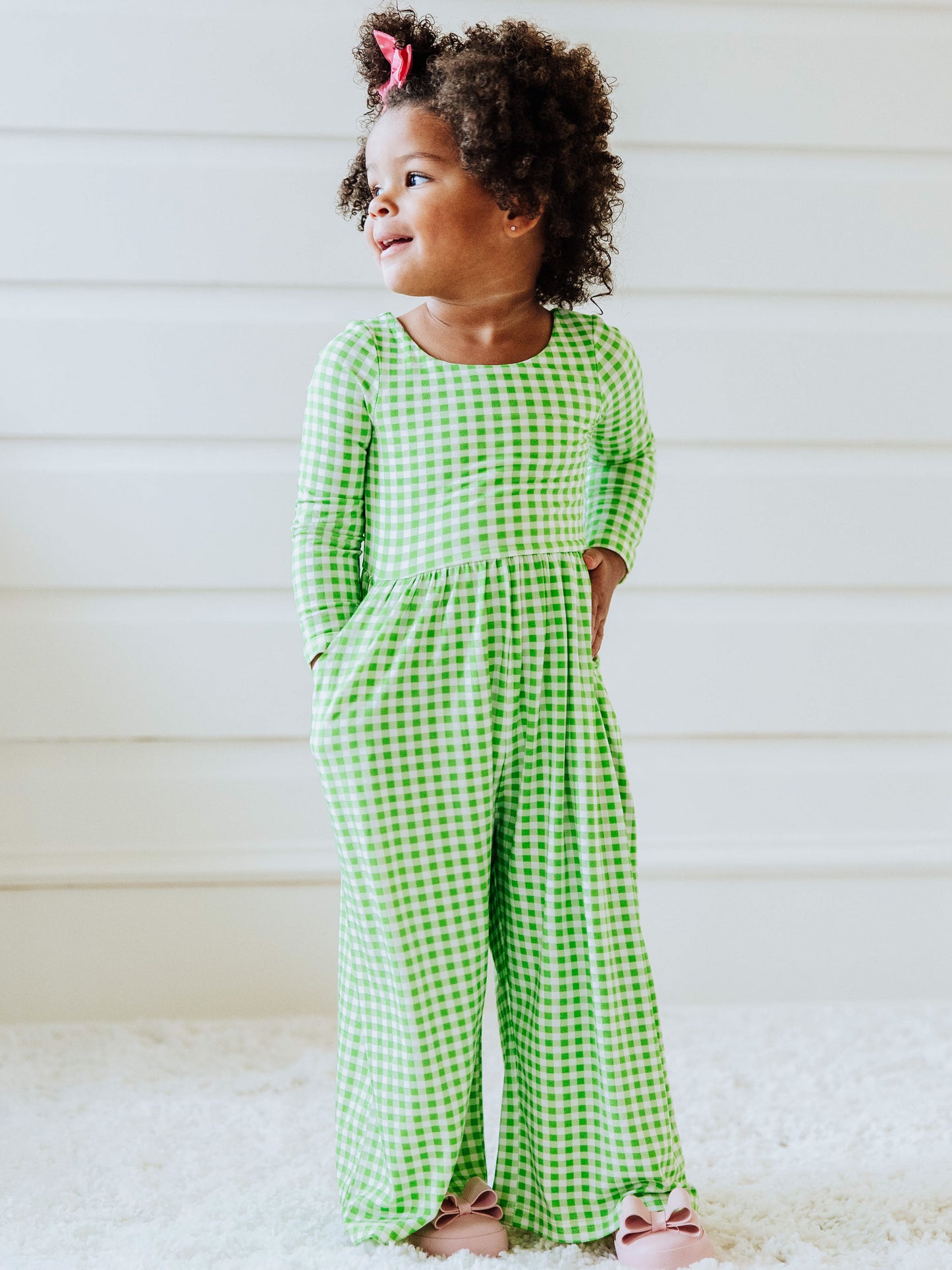 Leggy Romper - Lemon Lime Check