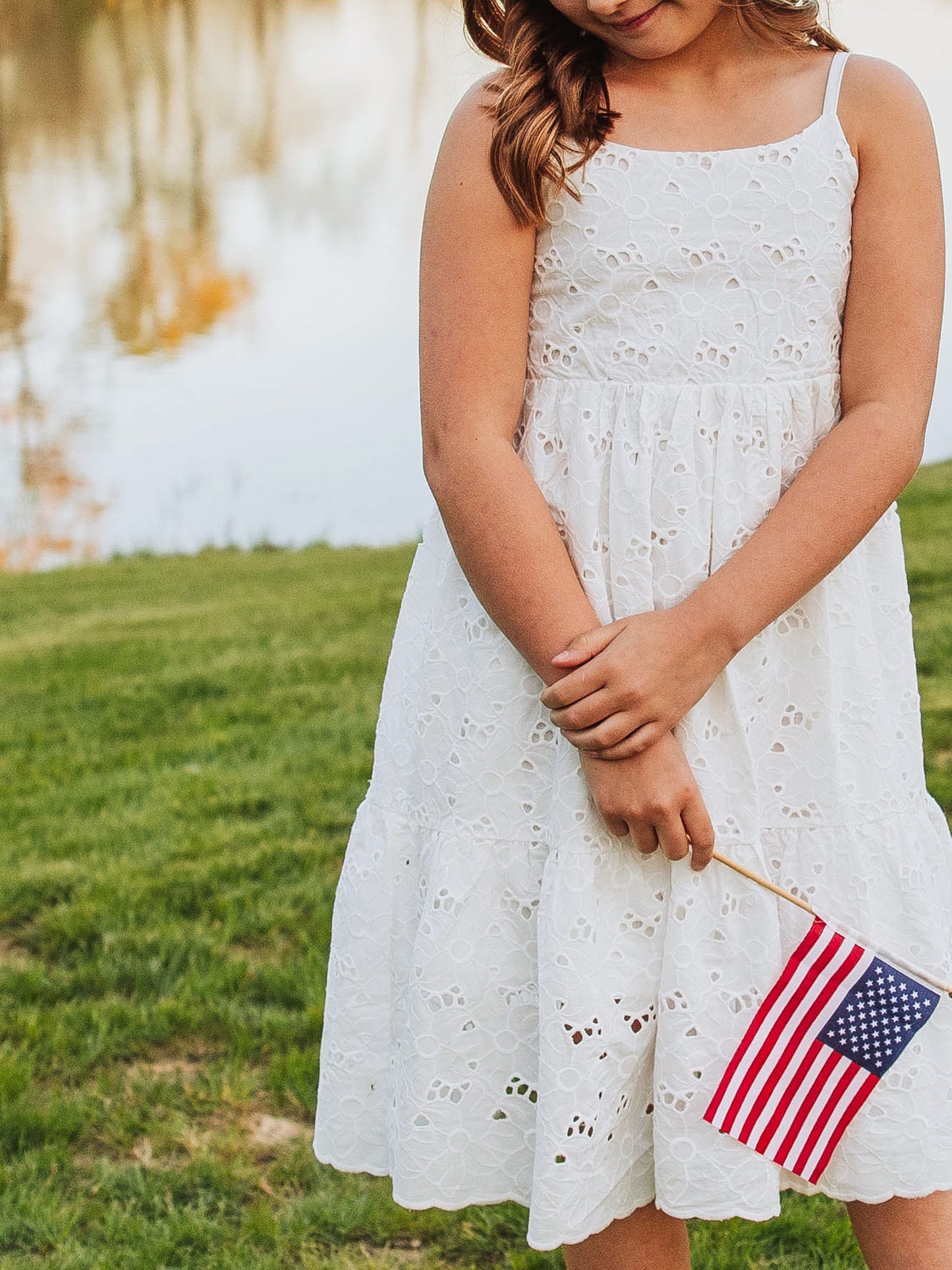 Smocked Sundress - White Eyelet Lace