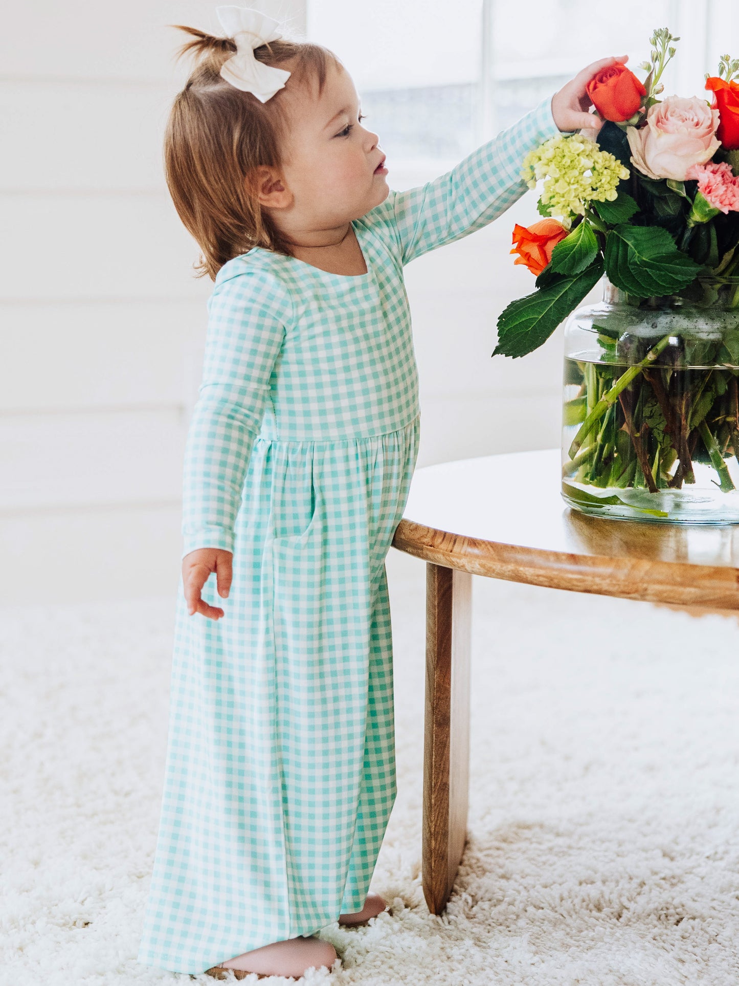 Leggy Romper - Minty Gingham