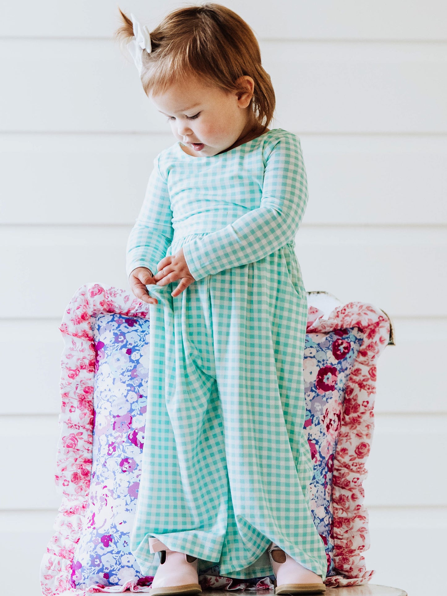 Leggy Romper - Minty Gingham