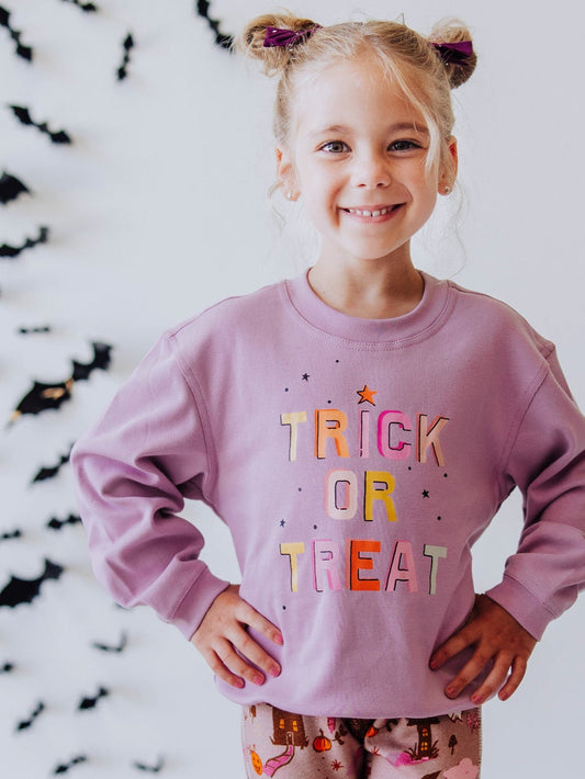 Warm Knit Sweatshirt - Trick or Treat Plum