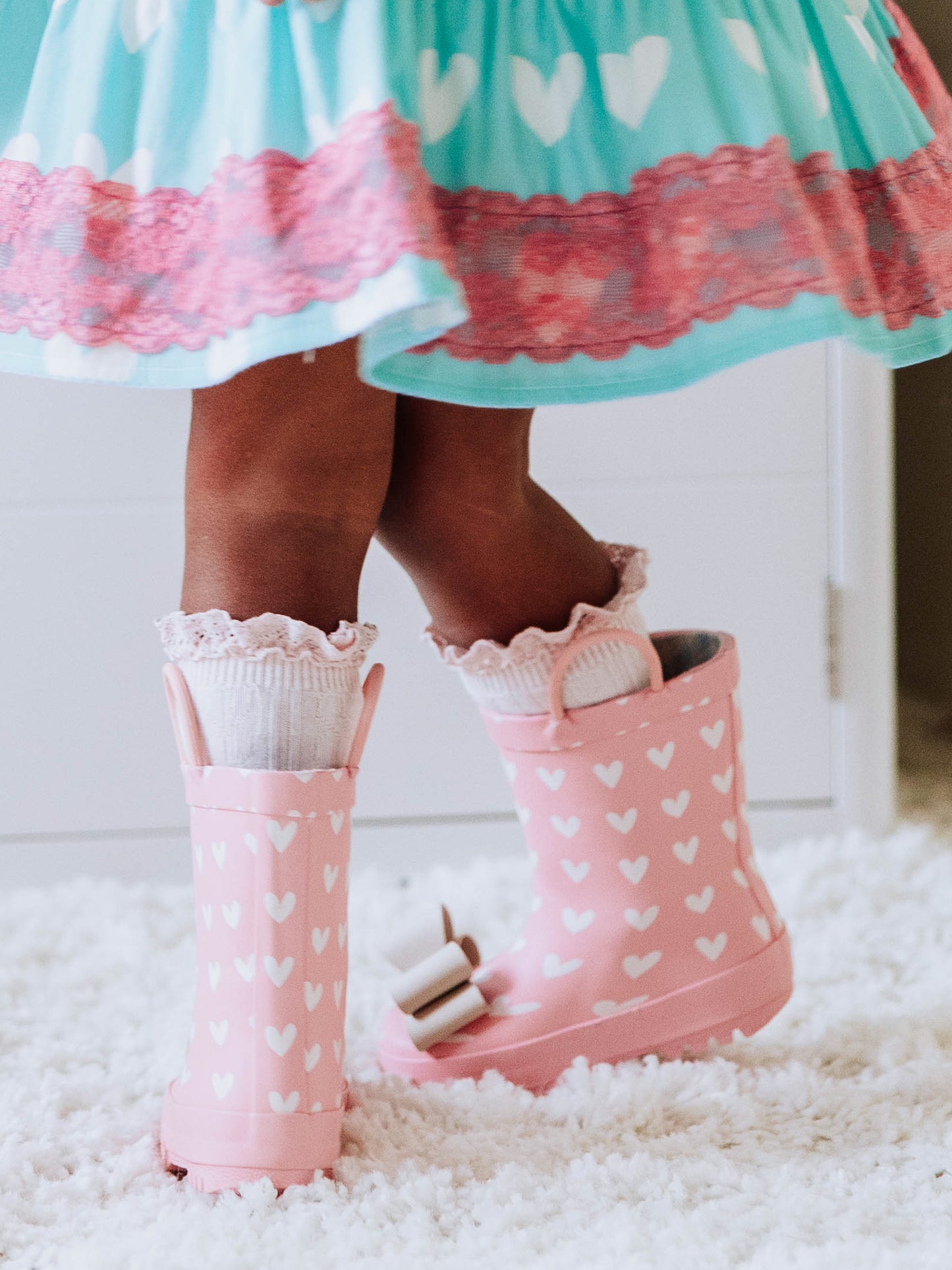 Cheery Rain Boots - Hearts