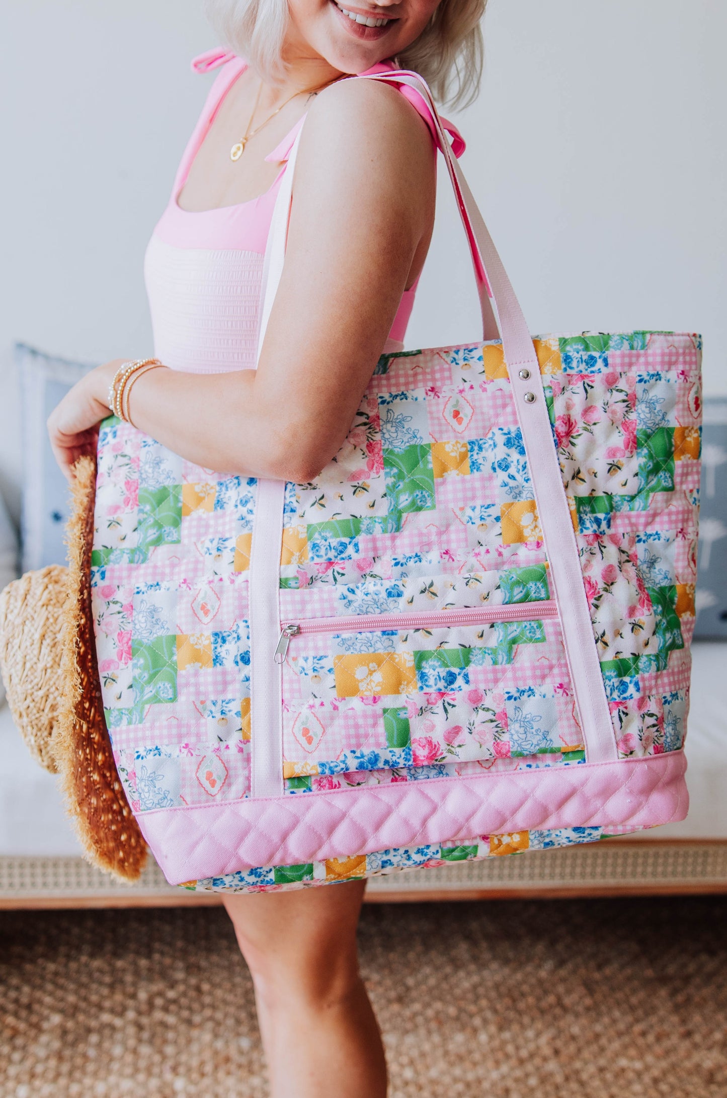 Quilted Tote - Quilted Flower
