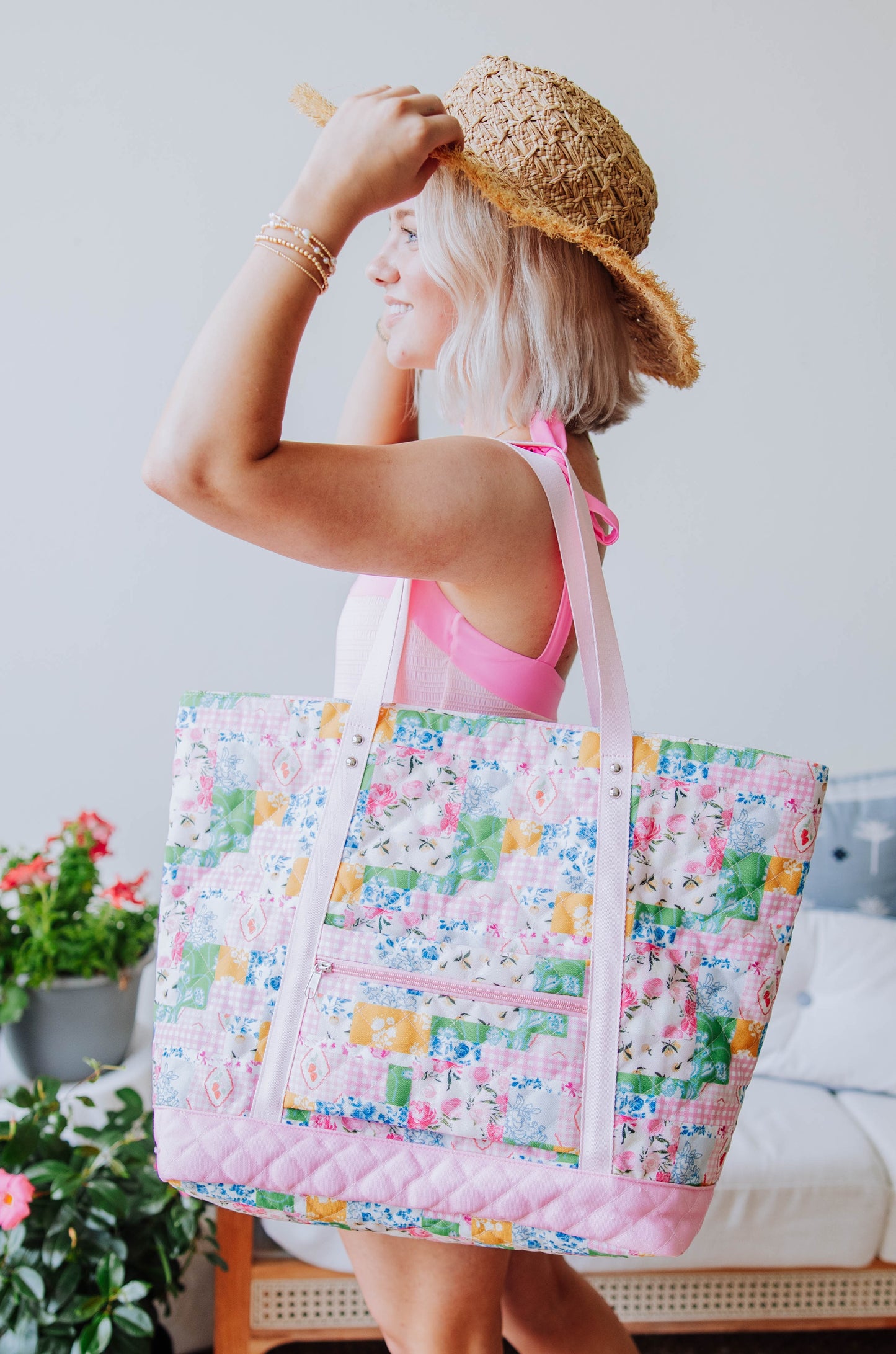 Quilted Tote - Quilted Flower