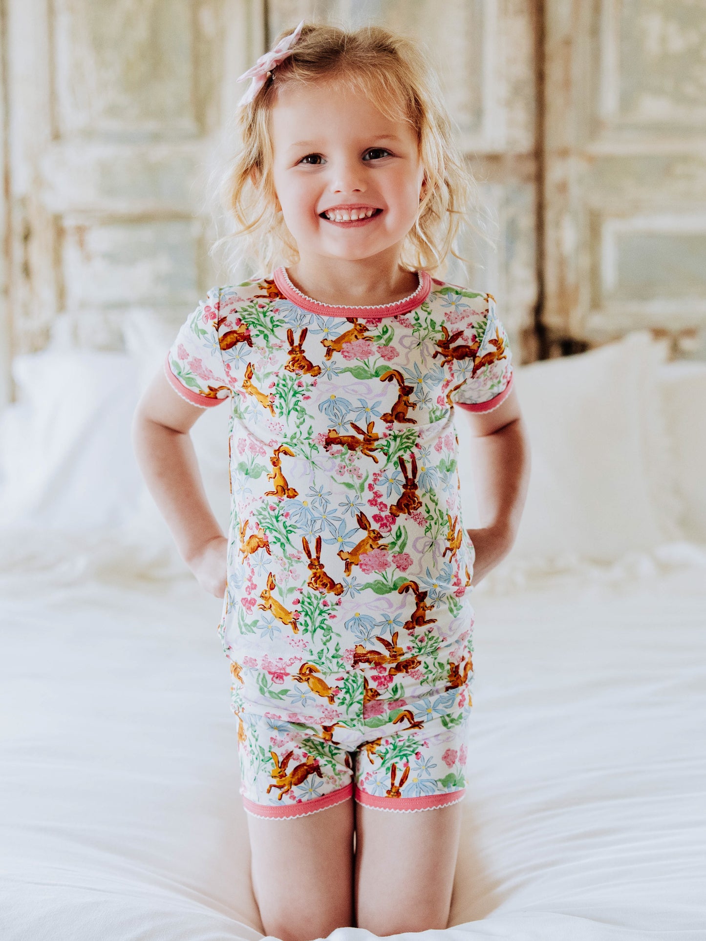Cloud Fitted Short Set Pajamas - Bunny Blooms
