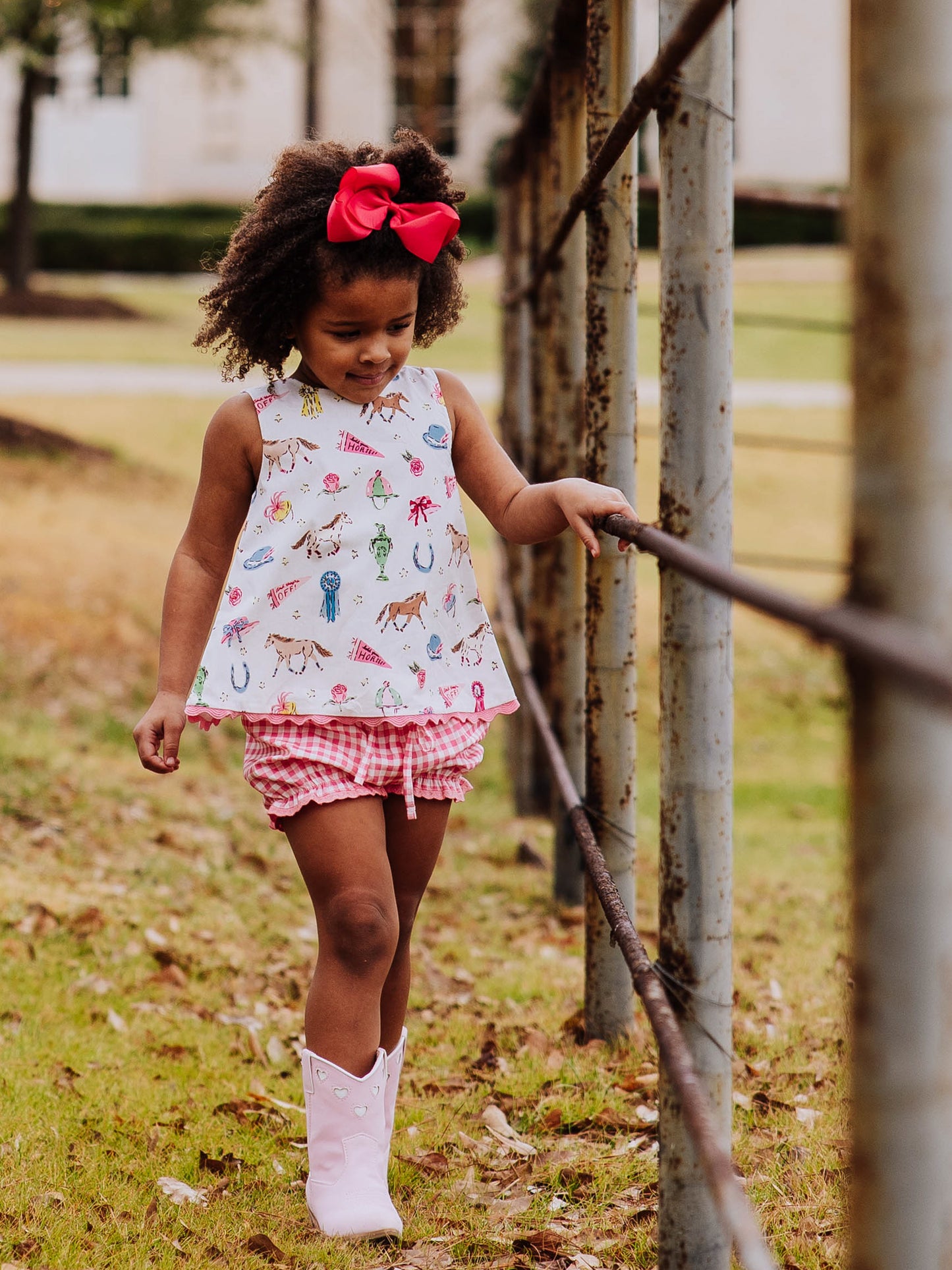 Vintage Bow Playsuit - Off to the Races
