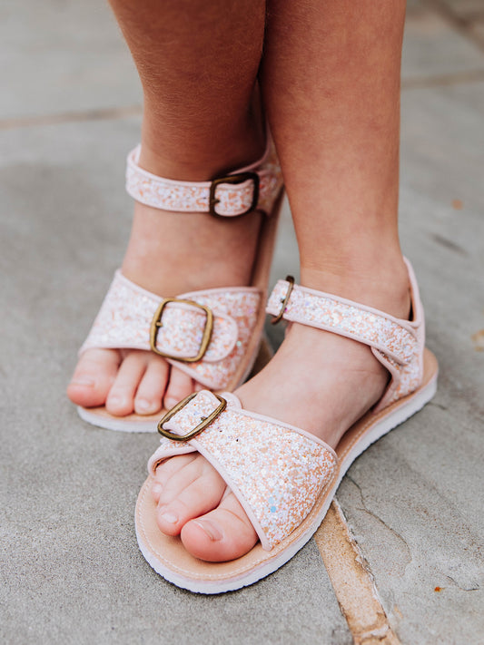 Ankle Strap Sandals - Champagne Sparkle