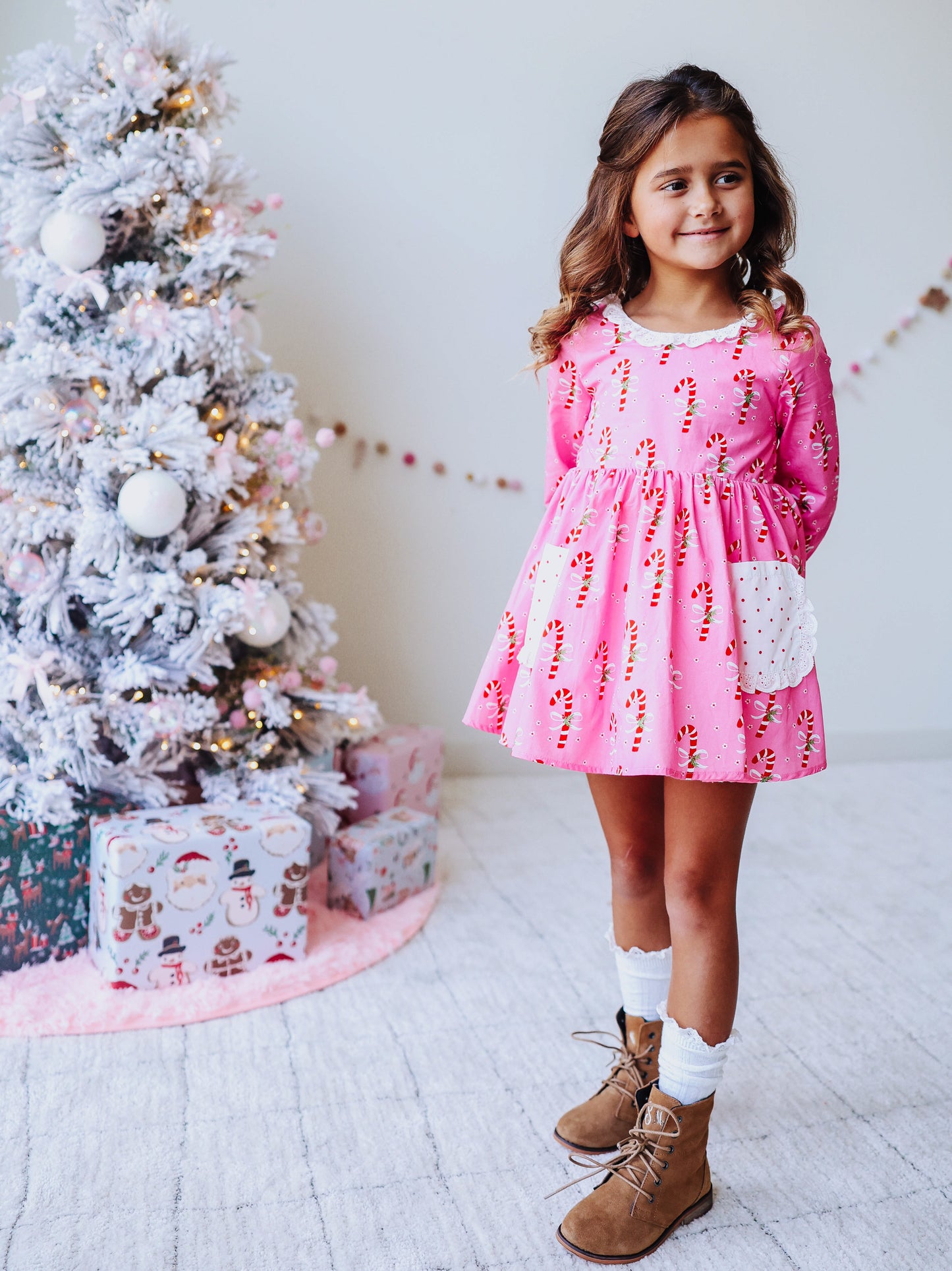 Ruffled Pocket Tunic Set - Candy Cane Bubblegum