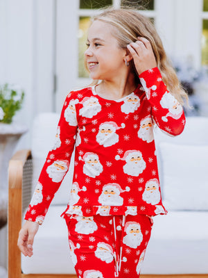 Ruffled Pant Set - Jolly Santa