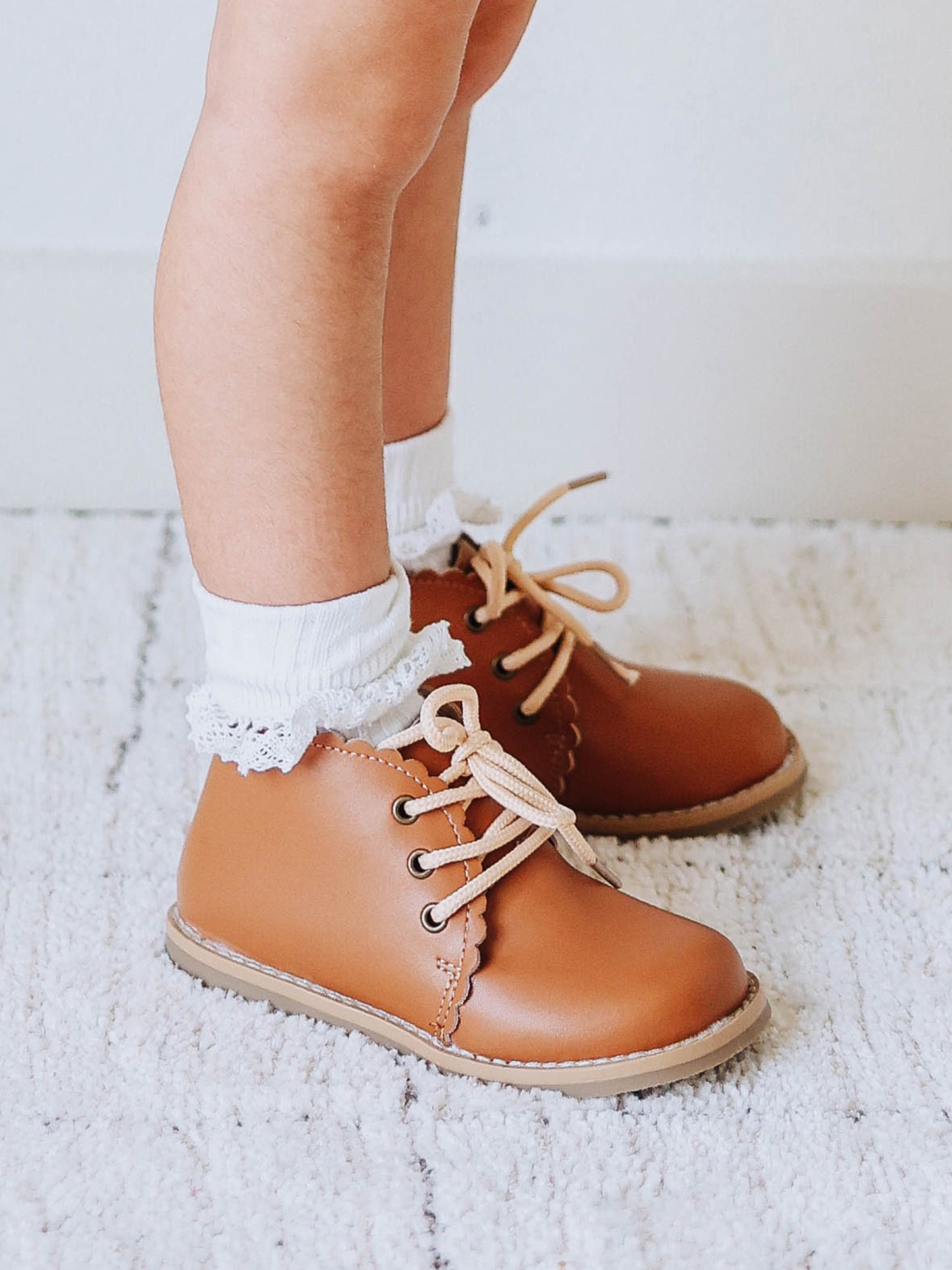 Scallop Ankle Boot - Brown