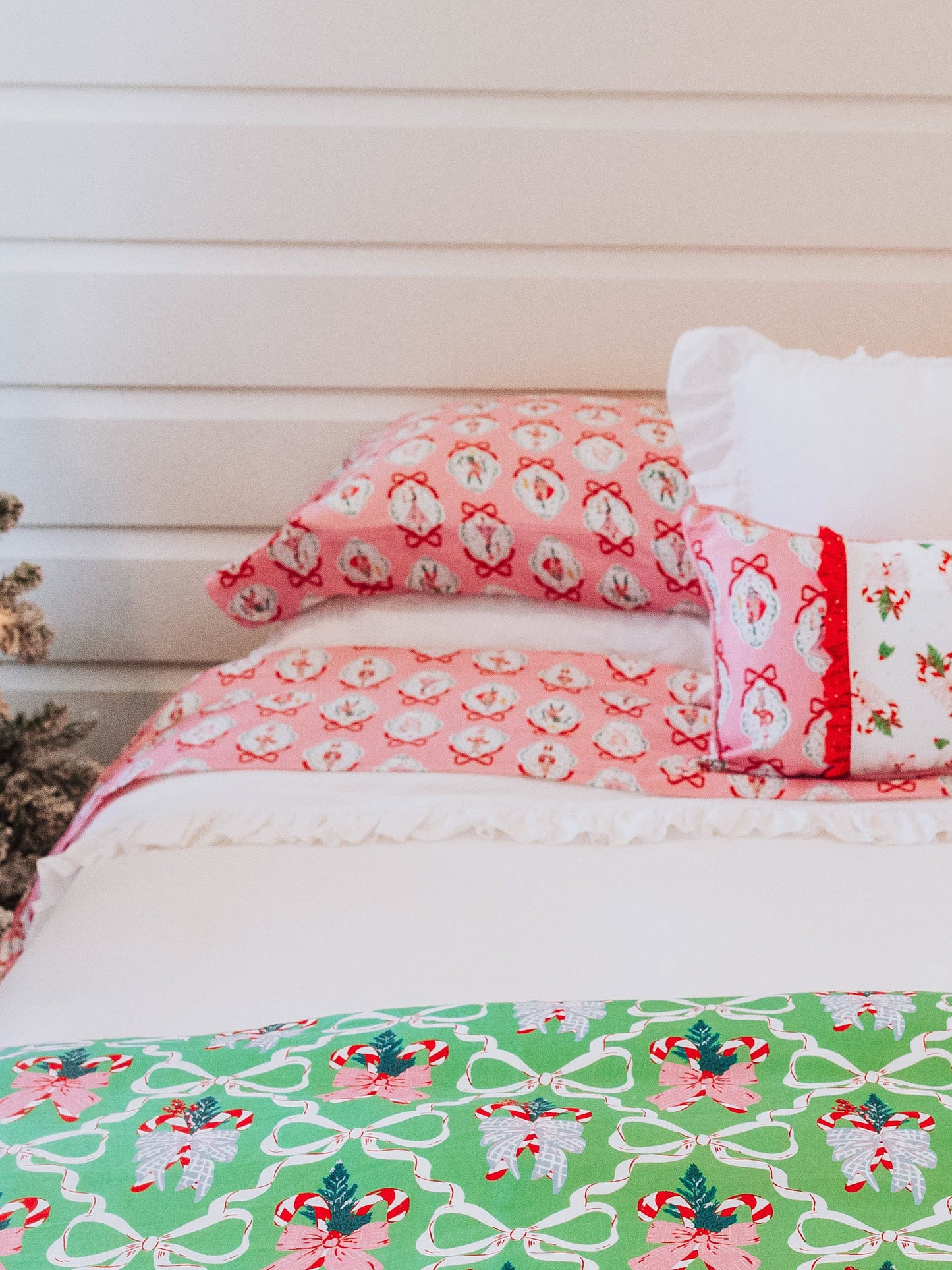 Different holiday themed bedding. 