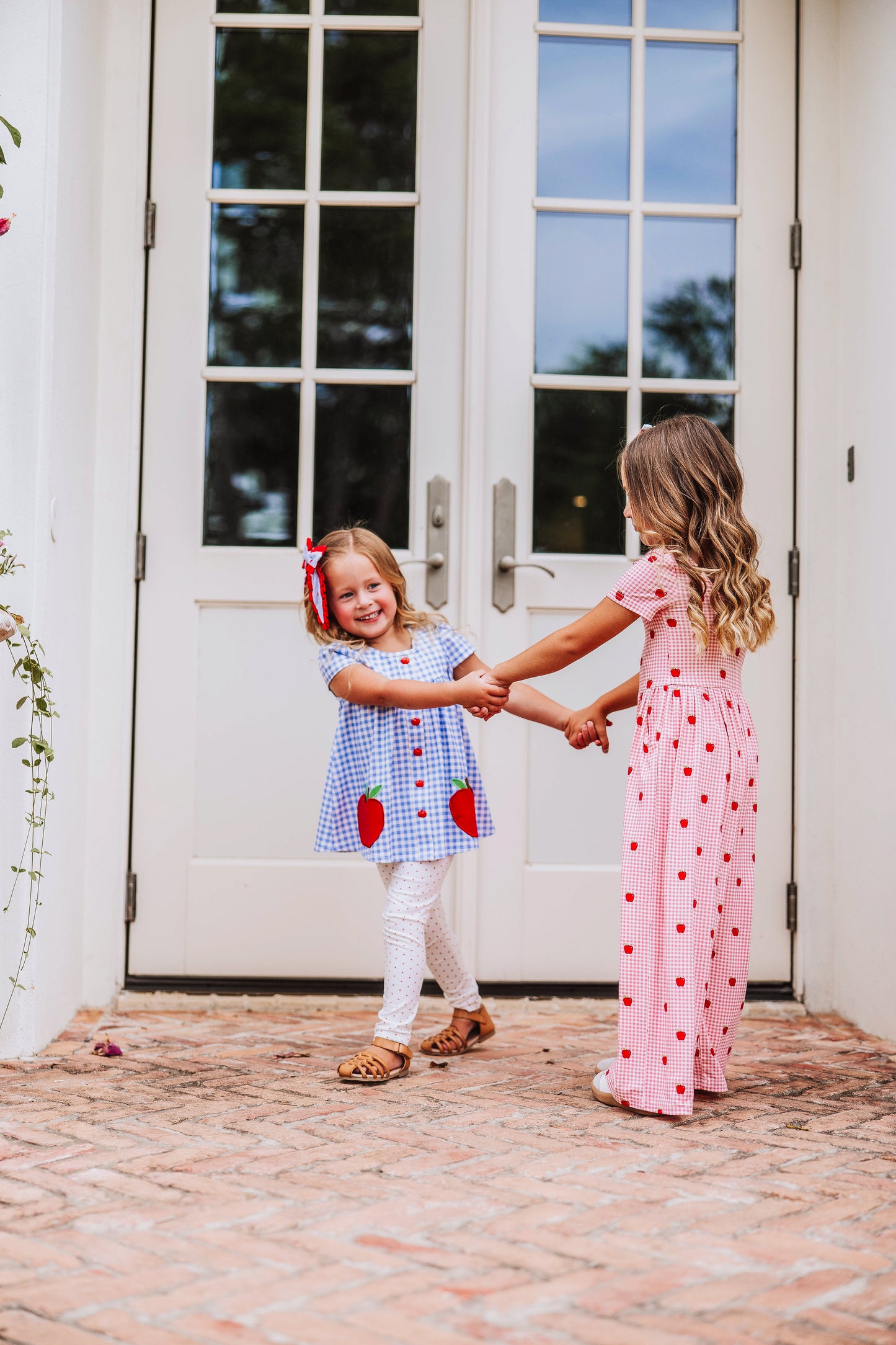 Leggy Romper - Apple Gingham Pink