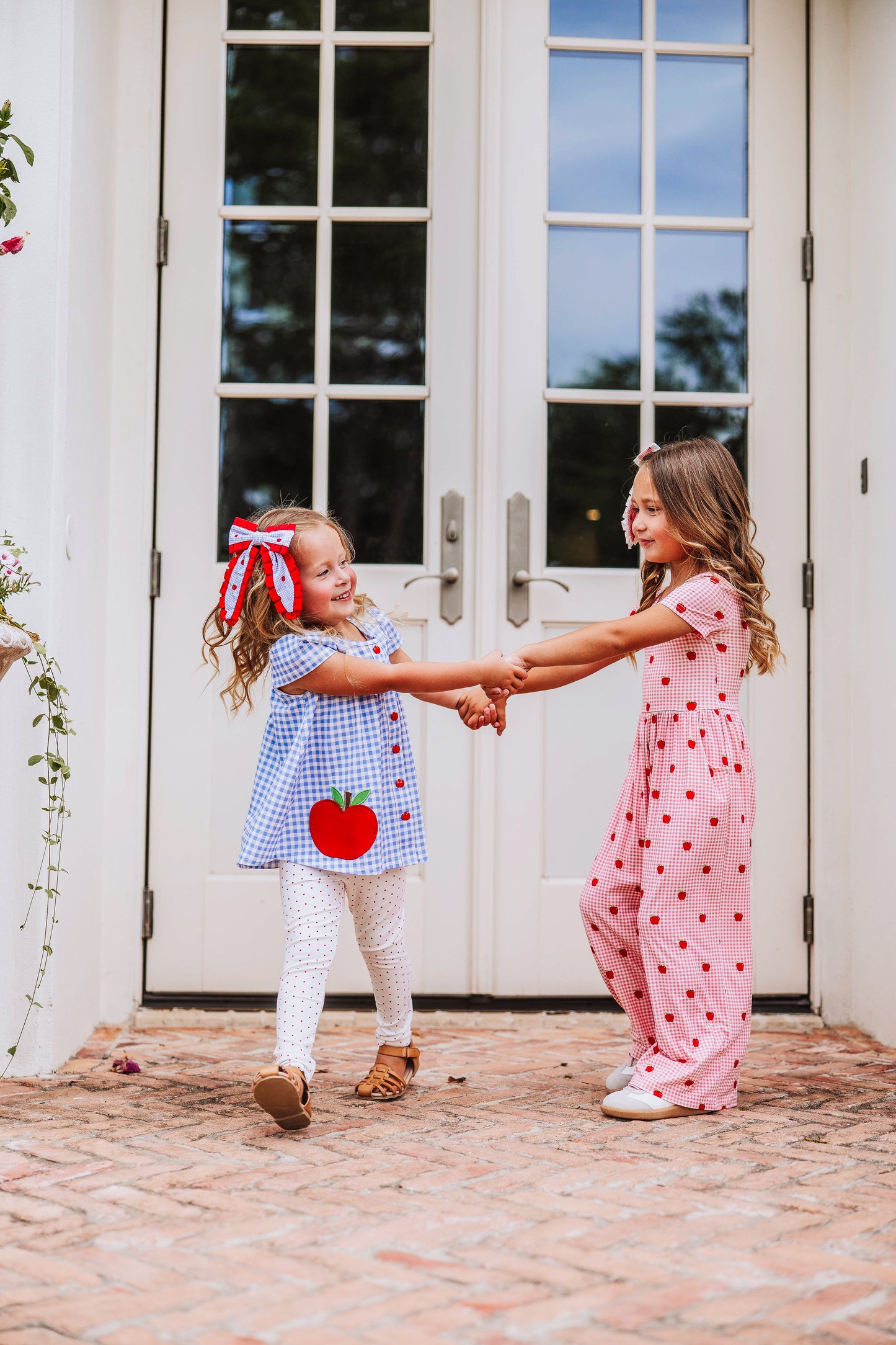 Leggy Romper - Apple Gingham Pink
