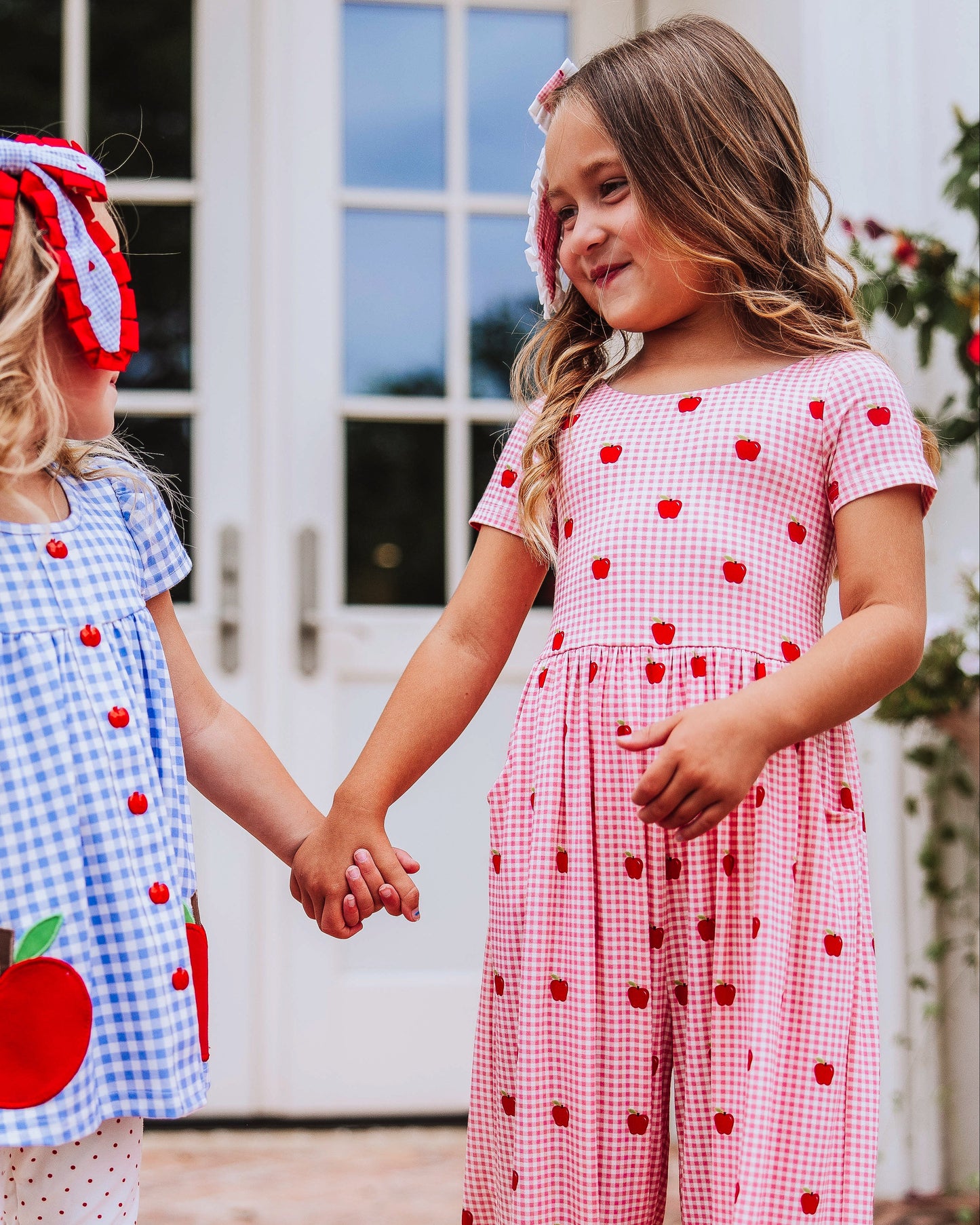 Leggy Romper - Apple Gingham Pink