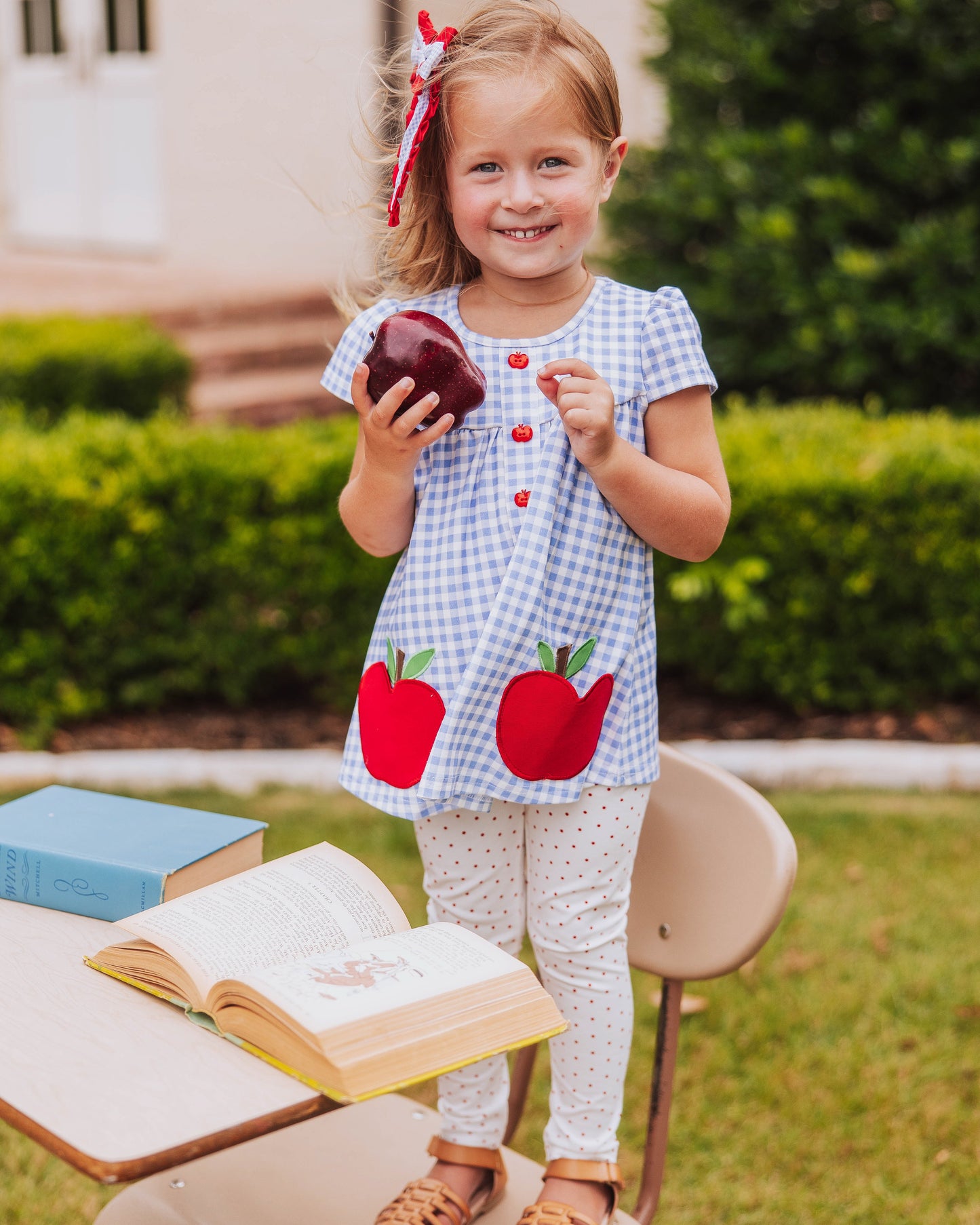 Out to Play Set - Blue Gingham Apple