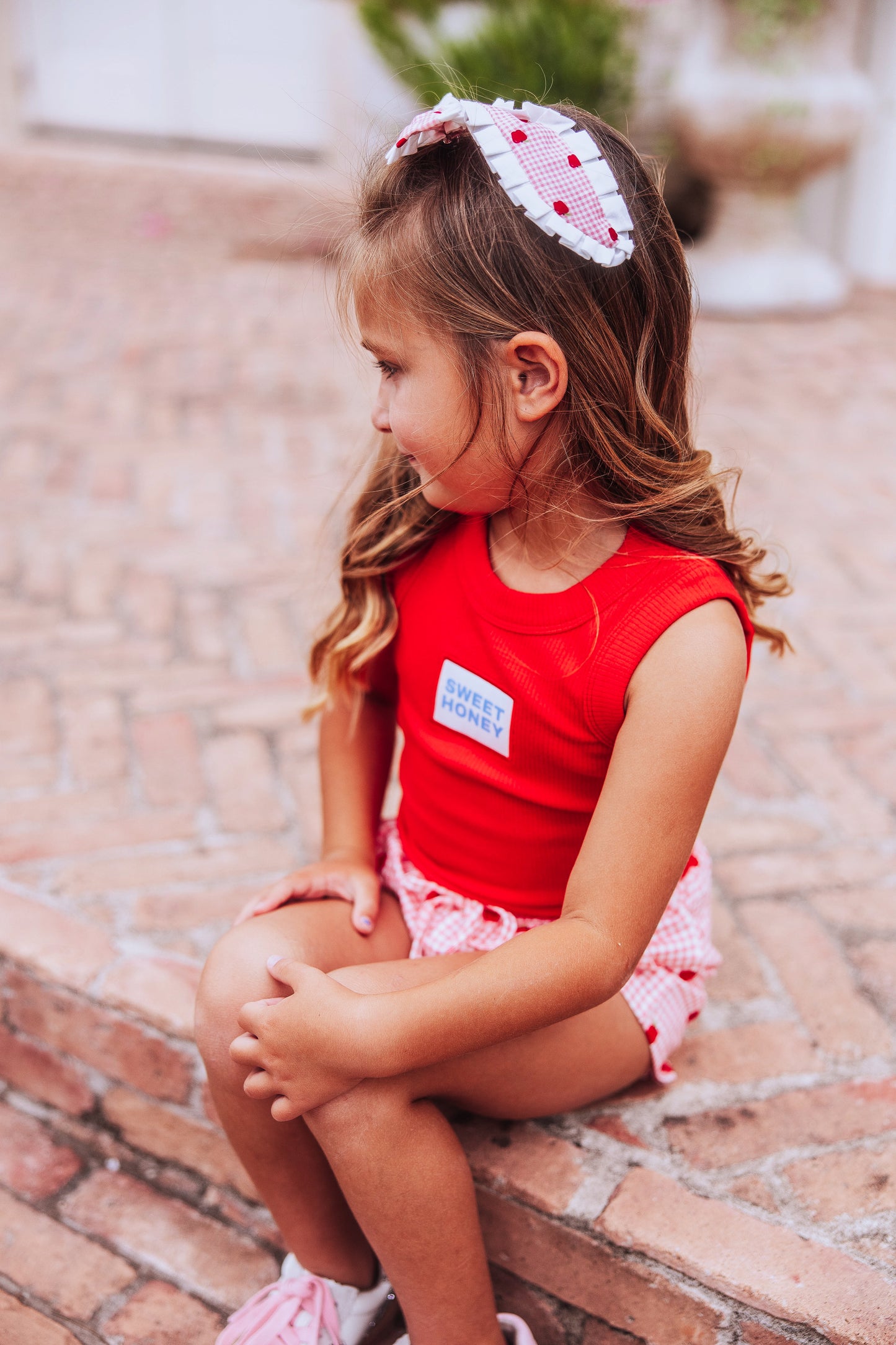 Ribbed Knit Tank Top - SweetHoney on Red