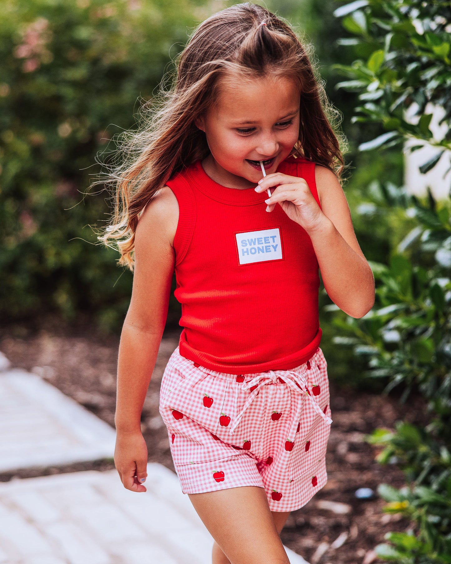 Ribbed Knit Tank Top - SweetHoney on Red