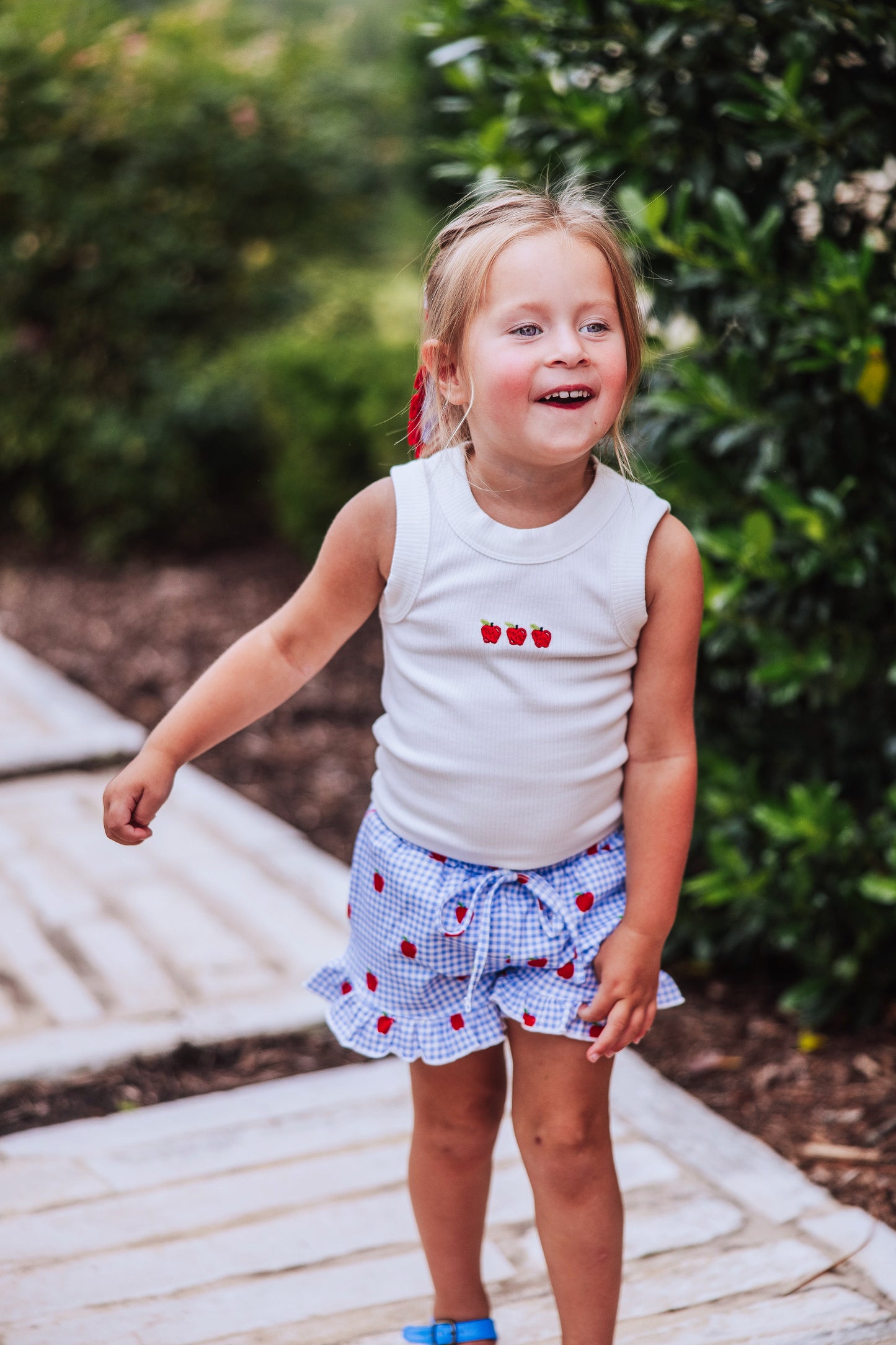 Ribbed Knit Tank Top - Ivory Apples