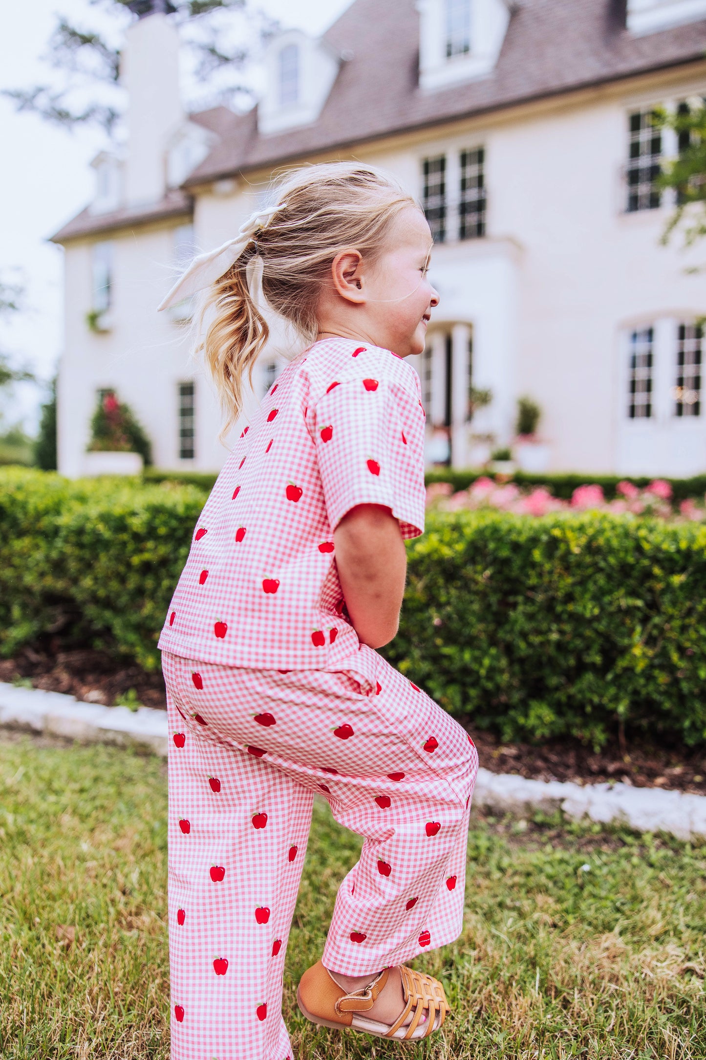 Relaxed Pant Set - Apple Gingham Pink