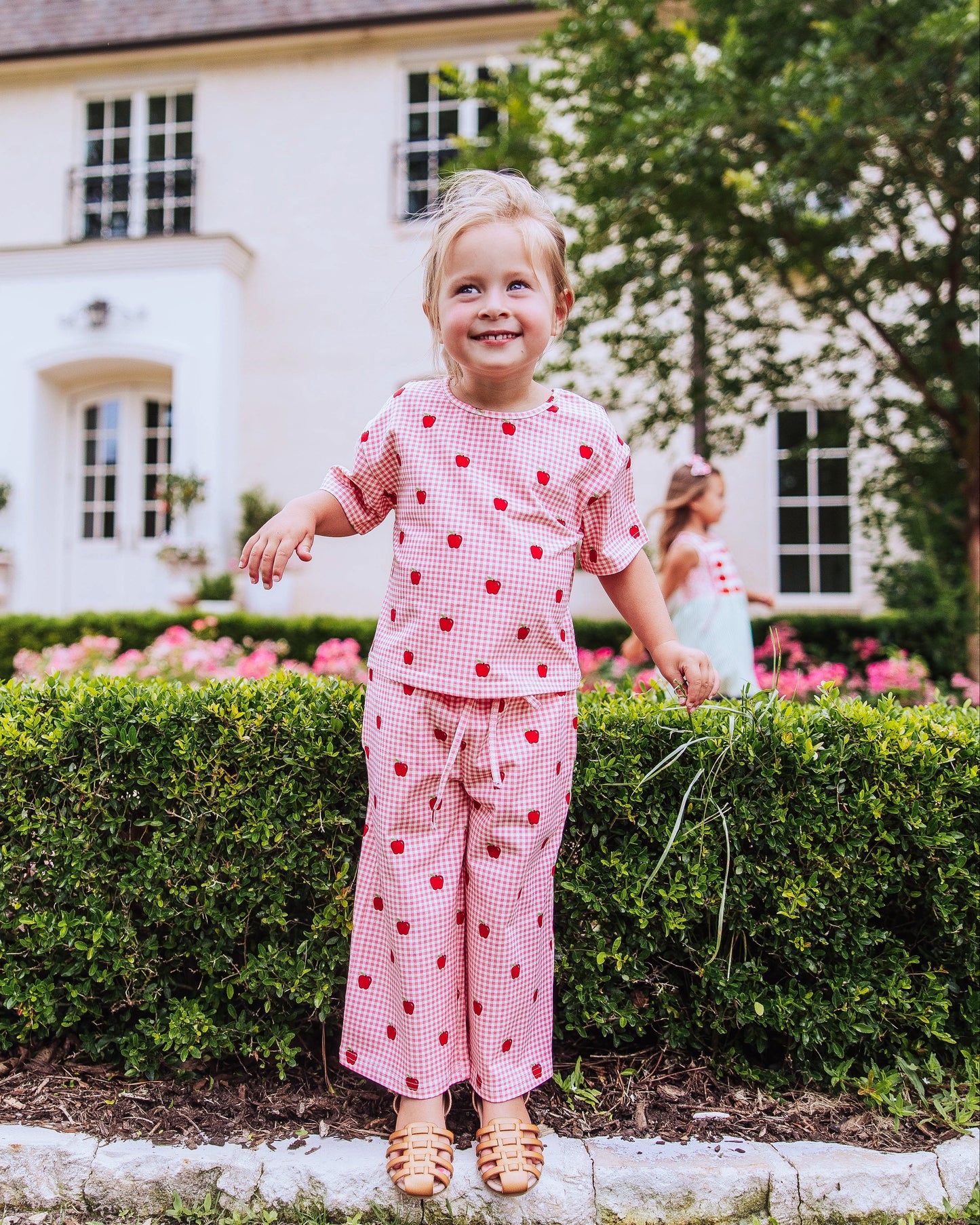 Relaxed Pant Set - Apple Gingham Pink