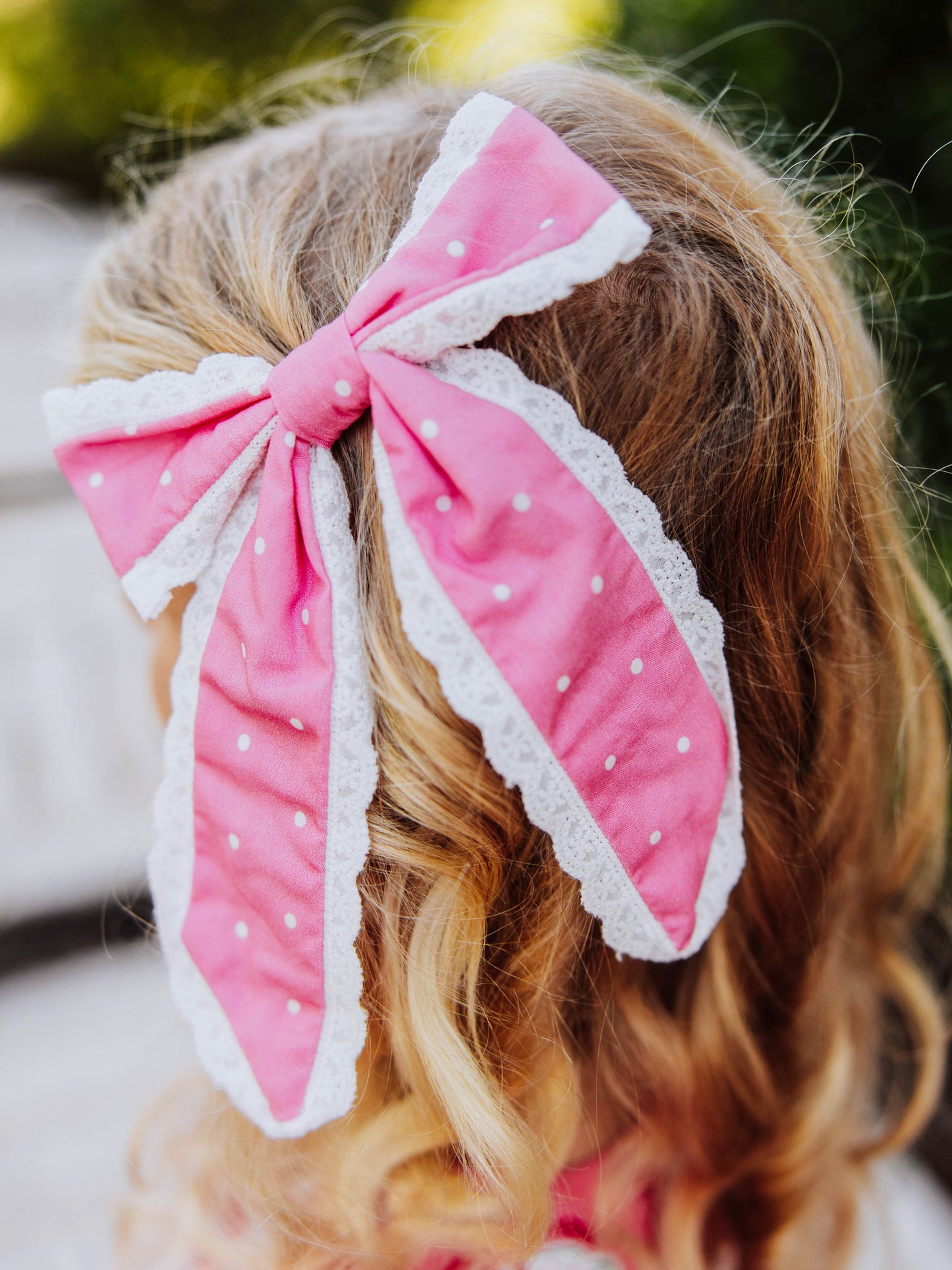 Small Long Tail Bow - Sweet Candy Dot