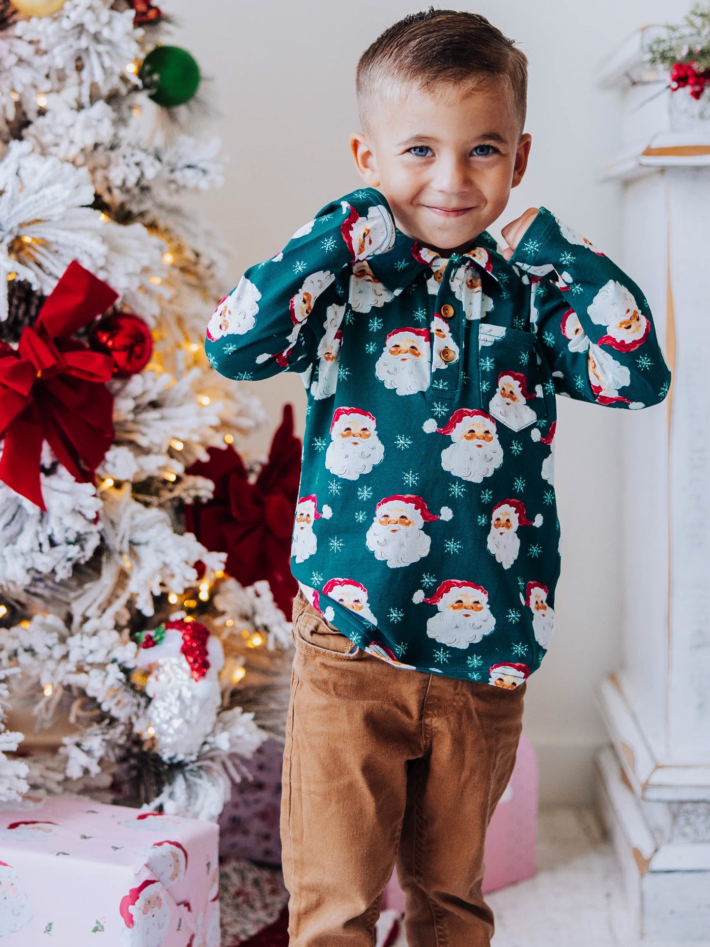 Polo Shirt - Jolly St Nick in Green