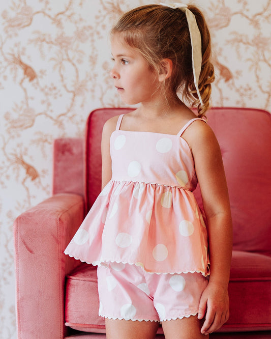 Ellie Tie Set - Pink Polka Dot