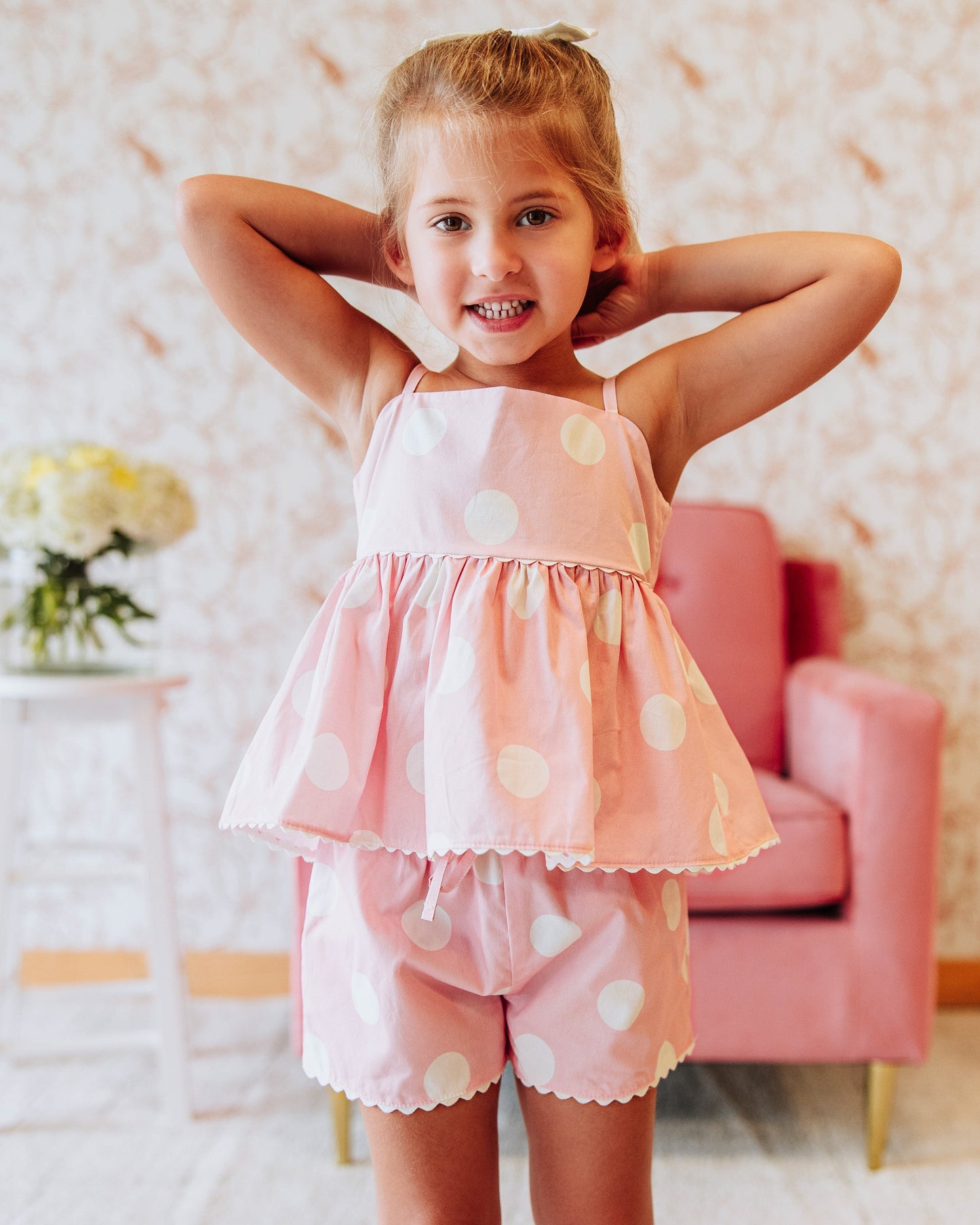 Ellie Tie Set - Pink Polka Dot