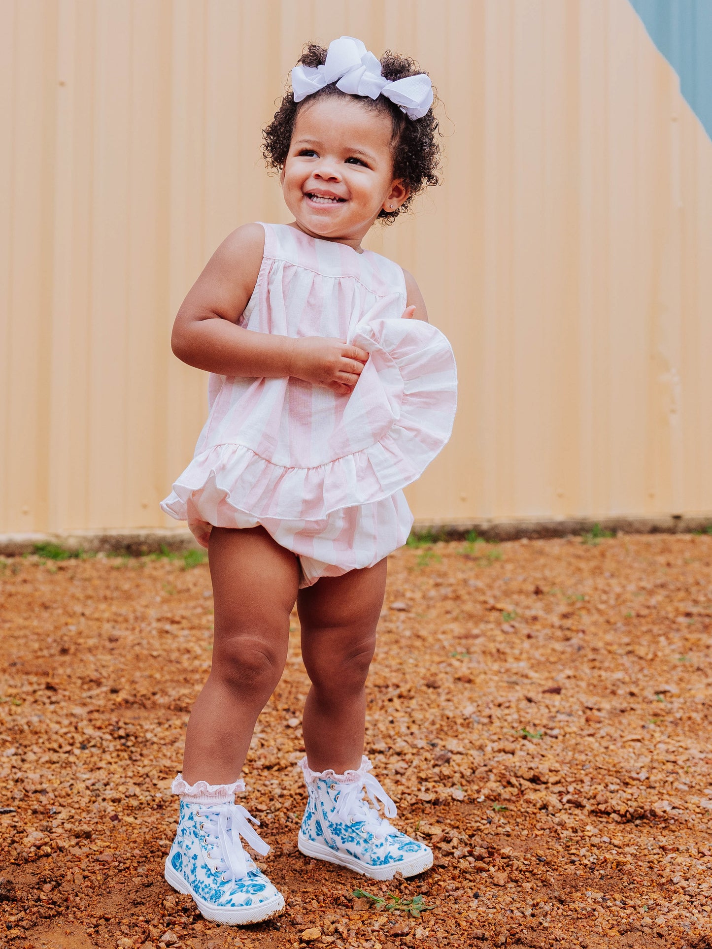 Vintage Playsuit - Strawberry Stripe