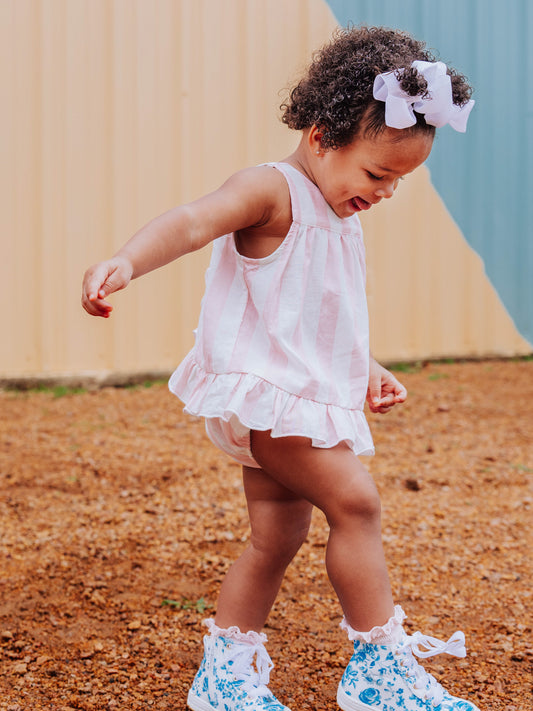 Vintage Playsuit - Strawberry Stripe