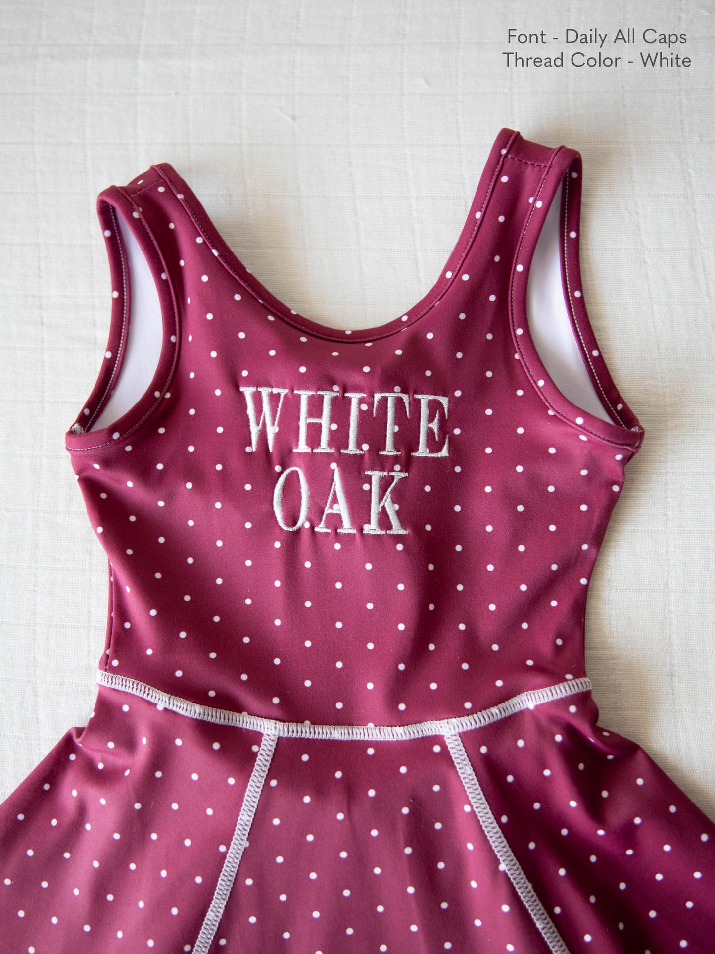Tennis Dress - Maroon Dot